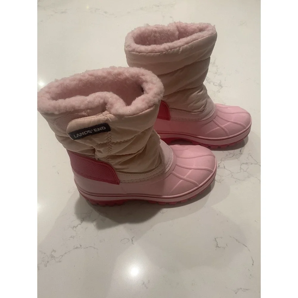 Lands' End Kids Pink Winter Snow Boots US 12 Toddler Insulated Water Resistant